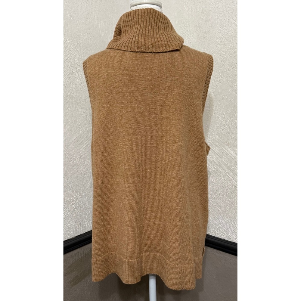 NWT Talbots Women L Sweater Vest Knit Camel Cowl Neck Shell Chic Workwear Tank - Picture 3 of 5